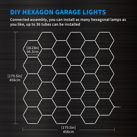  Hexagon Garage Lights  30 hex in garage