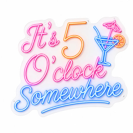 It's 5 O'clock Somewhere Neon Sign for Home Bar