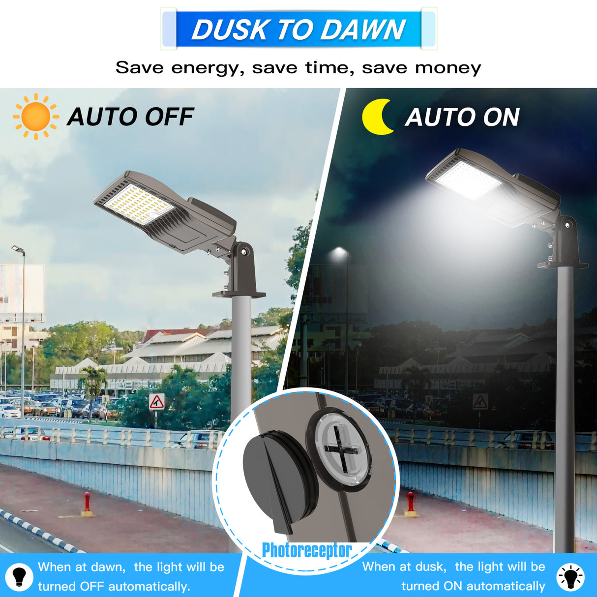 Photocell Effect of LED Parking Lot Lights Photocell