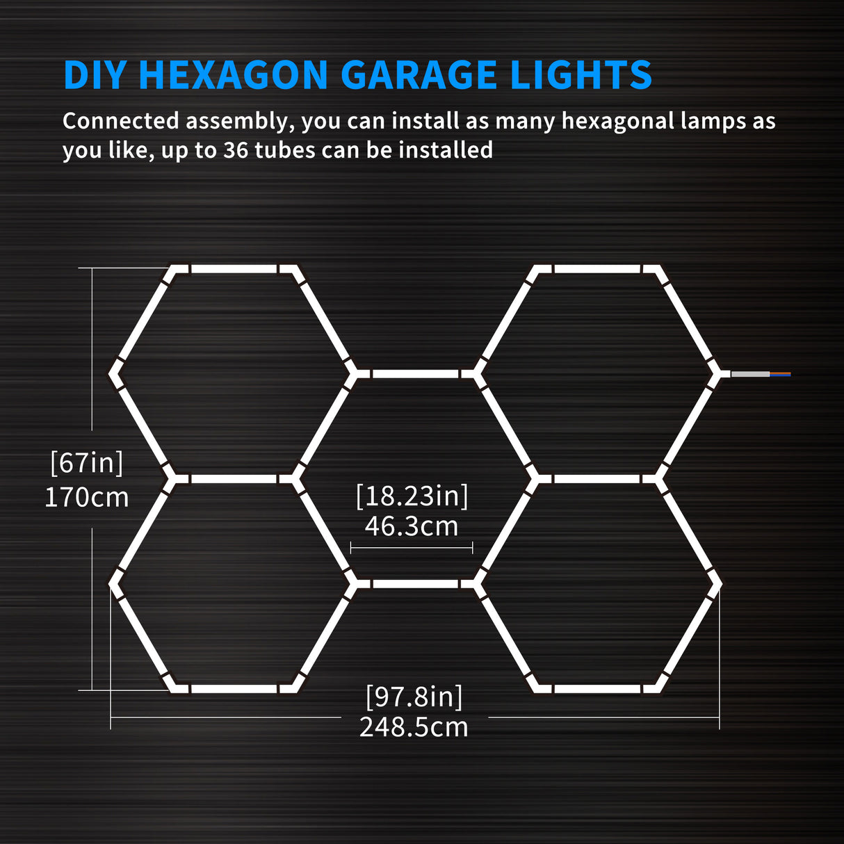 LED Hexagon Garage Lights 5 hex