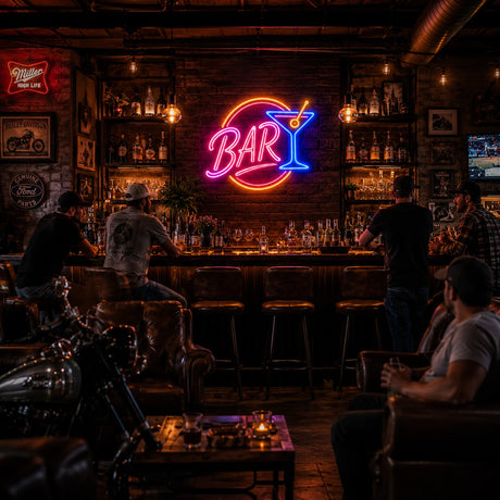 Retro Round BAR Cocktail LED Neon Sign