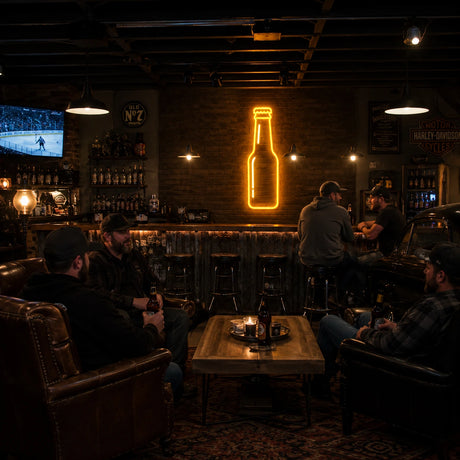 Sleek Beer Bottle LED Neon Sign