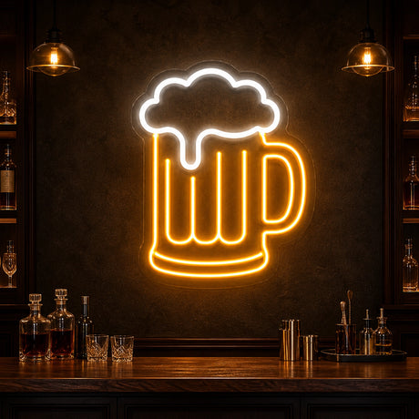 Beer Mug LED Neon Sign for pub wall decor