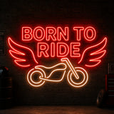Born to Ride Motorcycle Garage Neon Sign for Wall Decor