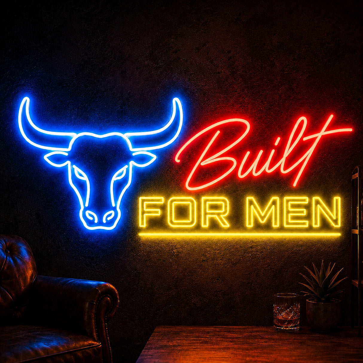 Built for Men Man Cave Neon Sign