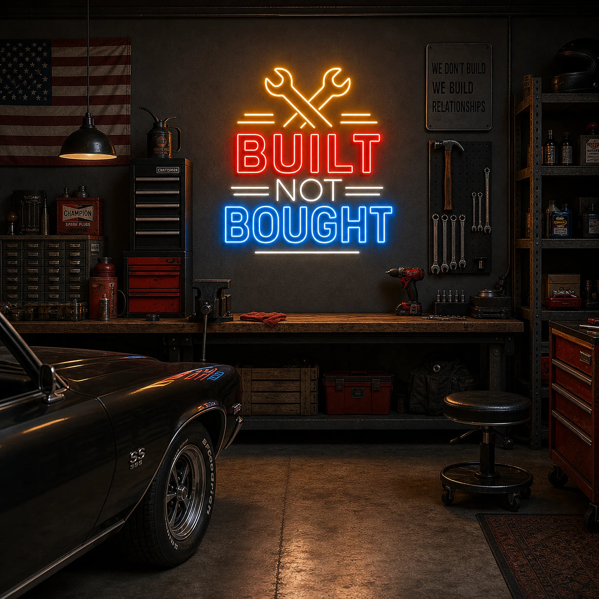 Built Not Bought Neon Sign