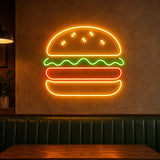 Burger Neon Sign for Burger Restaurant Wall Decor