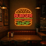 Hamburger Diner Neon Sign for Restaurant Wall Decor