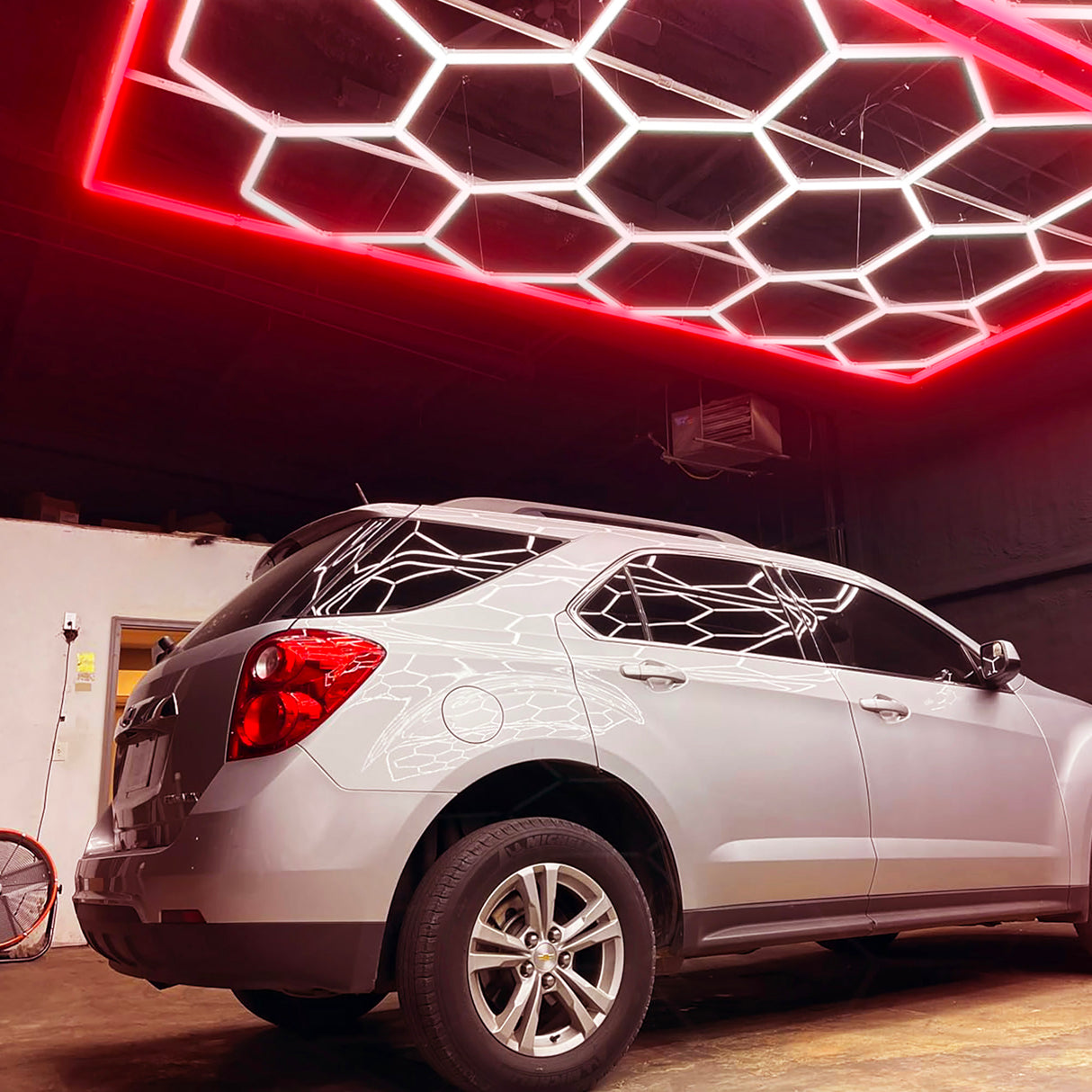 use of 15 hex lights with red border in garage