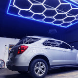 use of 15 hex lights with blue border in garage