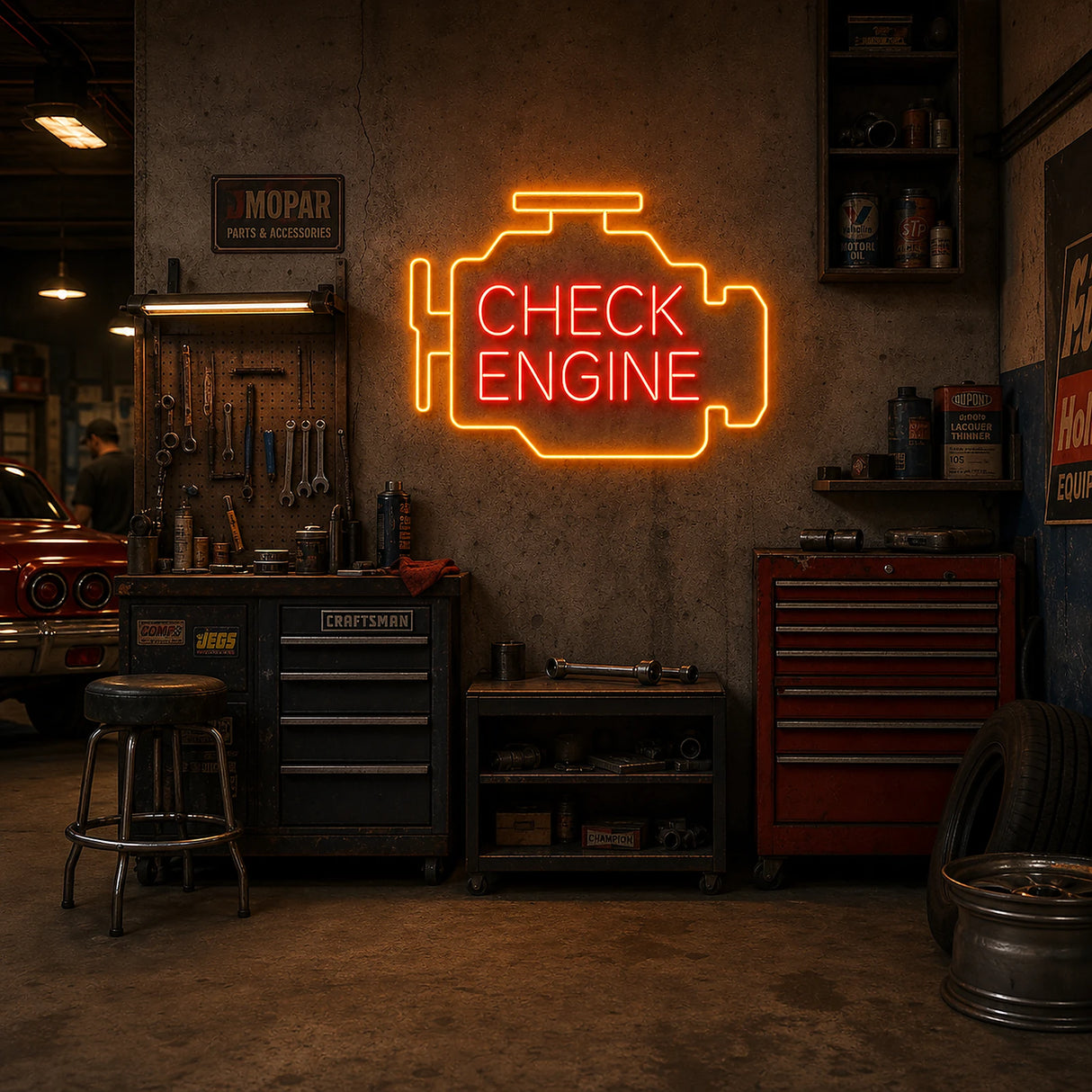 Check Engine Neon Sign