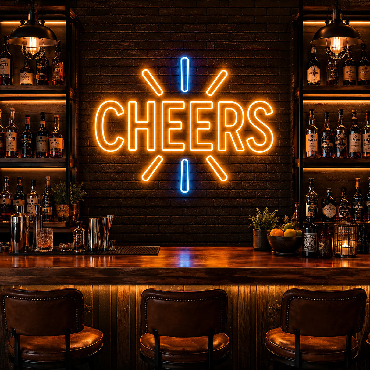 CHEERS LED Neon Sign for home bar decor