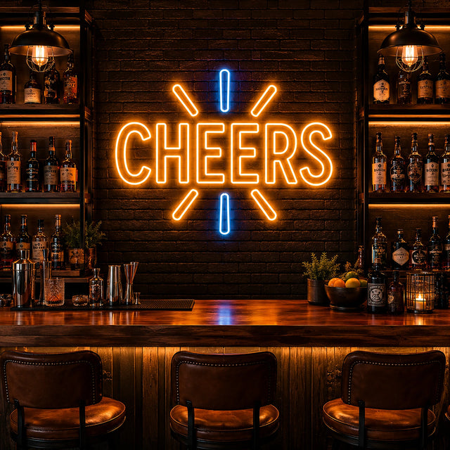 CHEERS LED Neon Sign for home bar decor