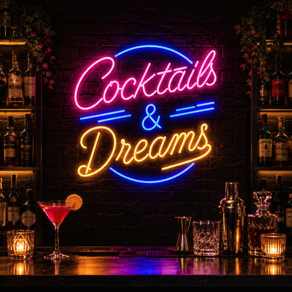 Cocktails and Dreams LED Neon Sign
