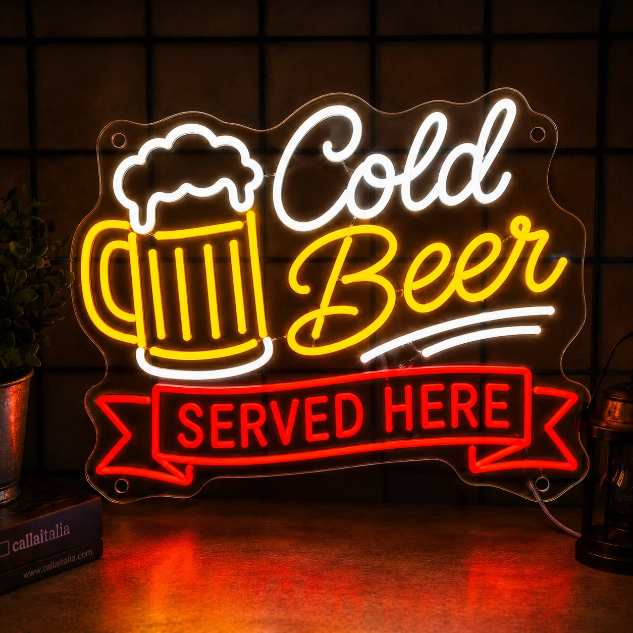Cold Beer Served Here LED Neon Sign