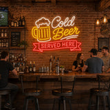 Cold Beer Served Here LED Neon Sign