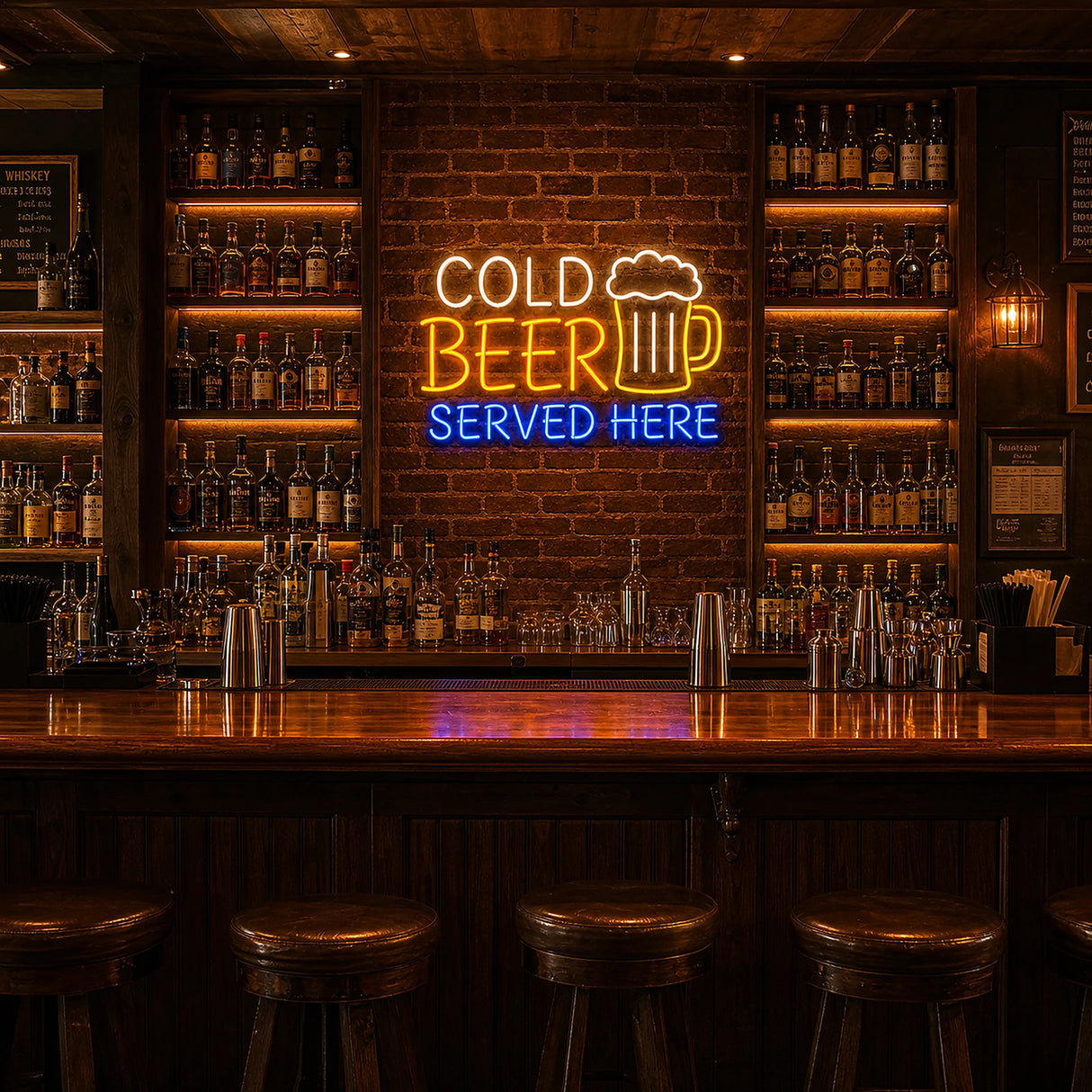 Cold Beer Served Here Neon Sign