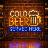Cold Beer Served Here Neon Sign