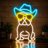 Cowboy Bulldog Man Cave Neon Sign