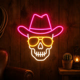 Cowboy Skull Man Cave Neon Sign