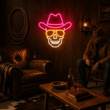 Cowboy Skull Man Cave Neon Sign