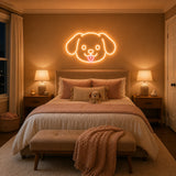 Puppy Face Bedroom Neon Sign