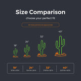 Green Cactus LED Neon Sign size guide for cantina bar neon signs