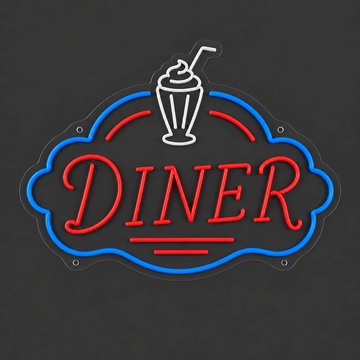 Retro Diner Neon Sign for Restaurant Wall Decor