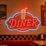 Retro Diner Neon Sign for Restaurant Wall Decor
