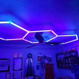 Use of Color RGB LED Hexagon Lights 2 Hex in work space