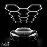 Dimmable LED Hexagon Garage Lights 14 Hex Front Size