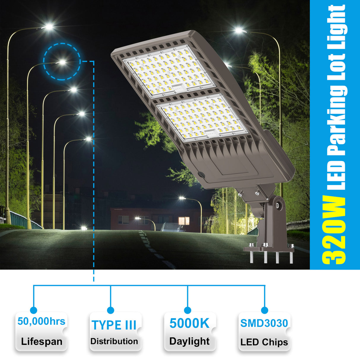 demonstratation of LED Parking Lot Lights