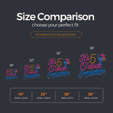 It's 5 O'Clock Somewhere LED Neon Sign size guide for home neon bar signs