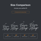 Forever & Always neon sign size comparison from 24 to 32 inches