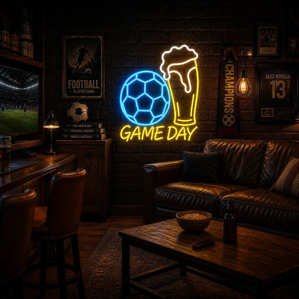 Game Day Beer Man Cave Neon Sign