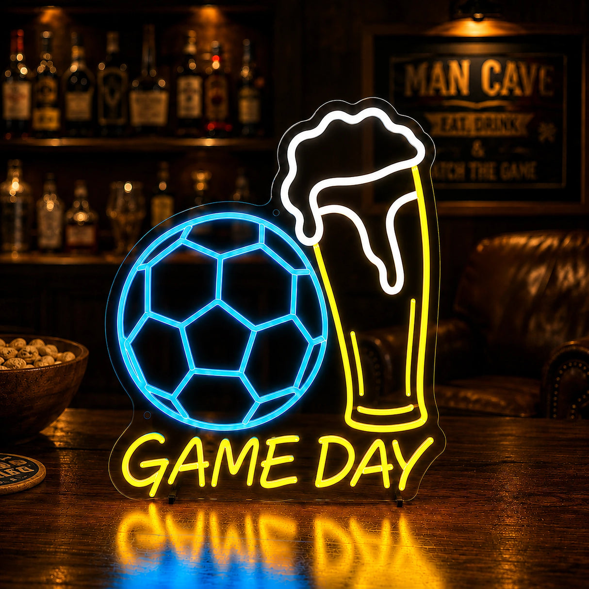 Game Day Beer Man Cave Neon Sign