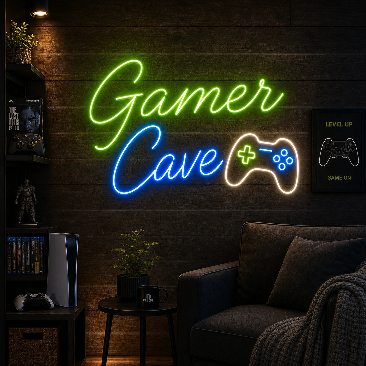 Gamer Cave Video Game Controller Neon Sign