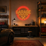GARAGE Workshop Neon Sign for Mechanic Wall Decor