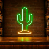 Desert Cactus LED Neon Sign for cantina bar decor