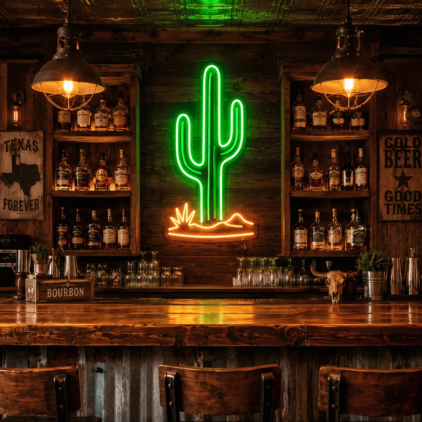 Desert Green Cactus LED Neon Sign