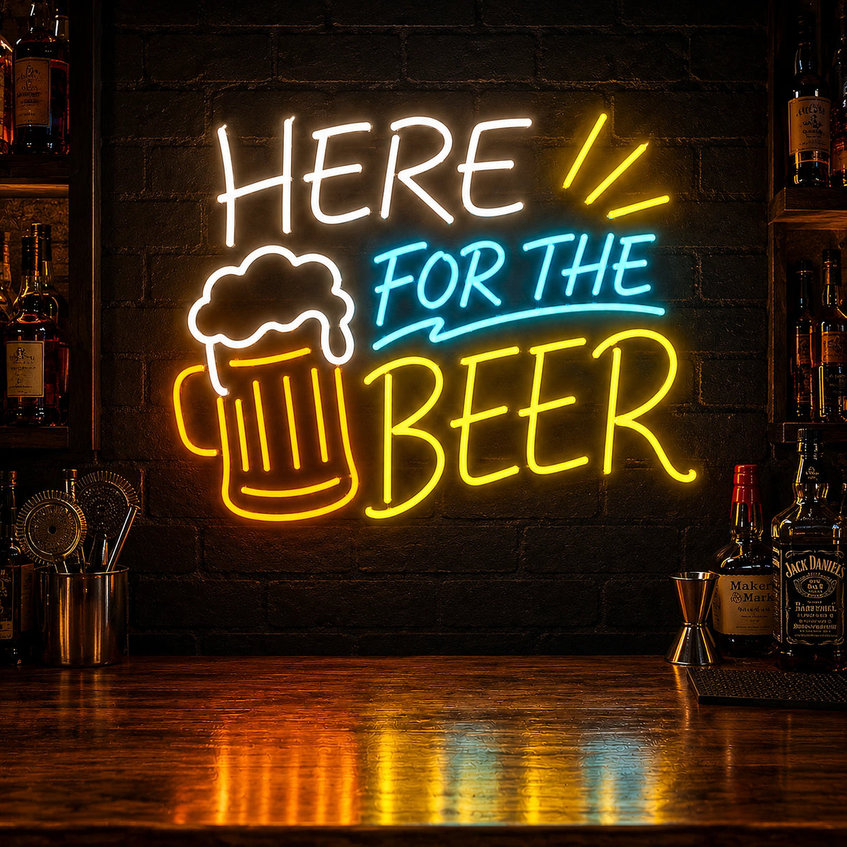 Here for the Beer Neon Sign