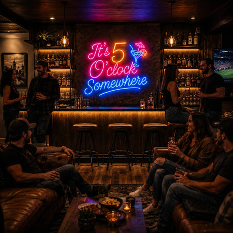 It's 5 O'clock Somewhere Neon Sign for Home Bar