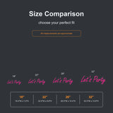 Let’s Party neon sign size comparison from 18 to 32 inches