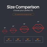 Red Lips LED Neon Sign size guide for neon signs for bar