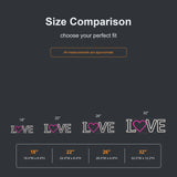 Love heart neon sign size comparison from 18 to 32 inches
