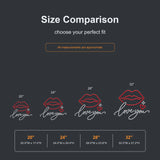 Love You lips neon sign size comparison from 20 to 32 inches