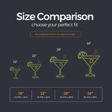 Cocktail Glass with Olive LED Neon Sign size guide for cocktail neon sign