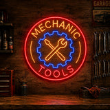 Mechanic Tools Neon Sign for Garage Workshop Wall Decor