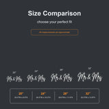 Mr & Mrs neon sign size comparison from 20 to 32 inches