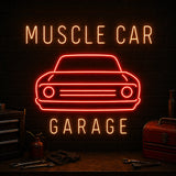 Muscle Car Garage Neon Sign for Auto Lover Wall Decor